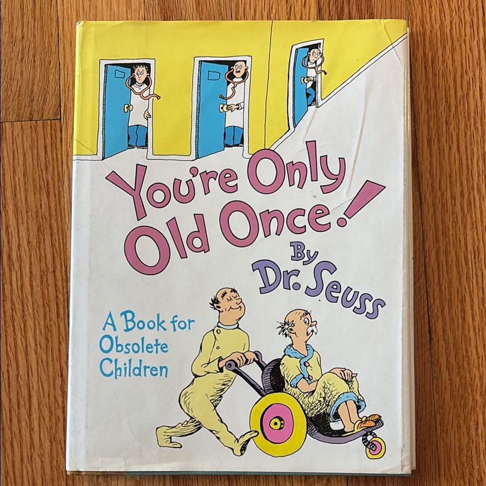 Dr. Seuss White One Piece with Pink & Blue Cover Art